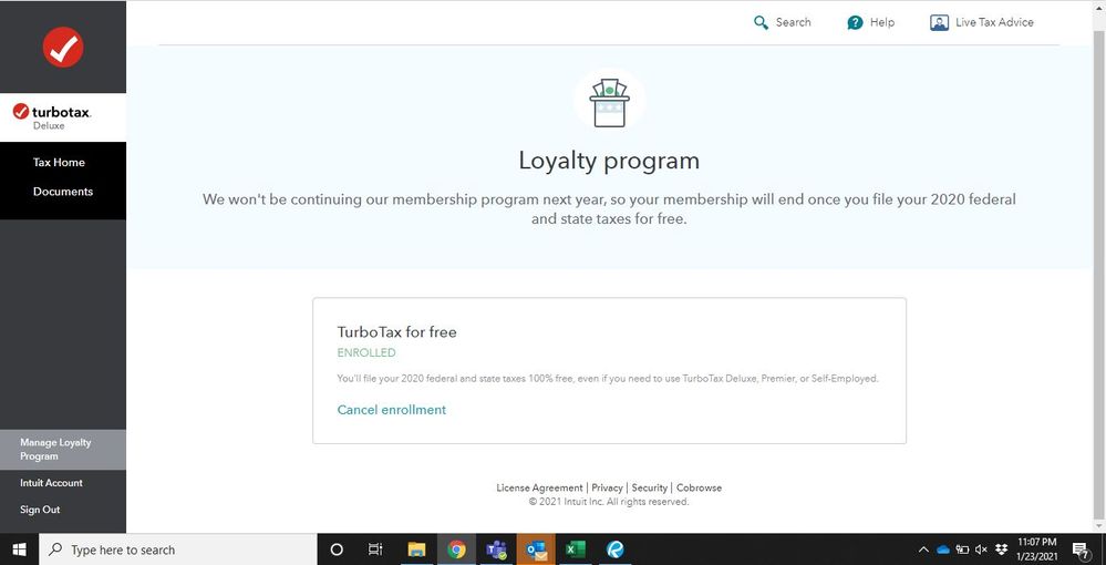 TurboTax Loyalty Program