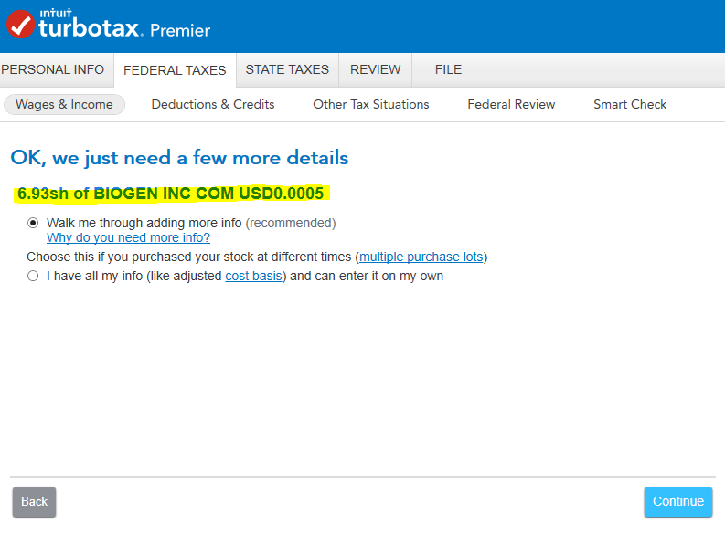 Turbotax issue lossing track of Stock.PNG