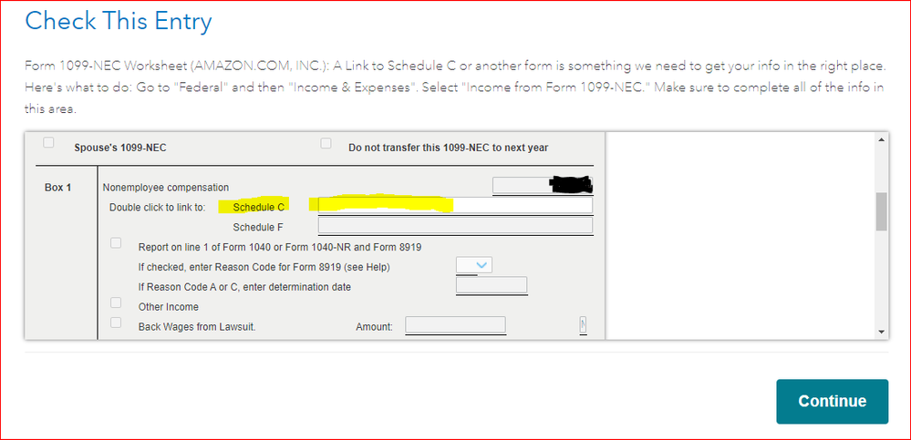 Amazon Flex (1099-NEC) 2020 - TurboTax issue 6.PNG