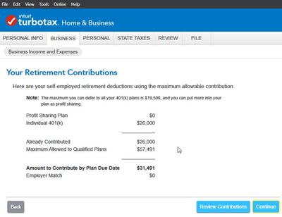 Retirement contributions