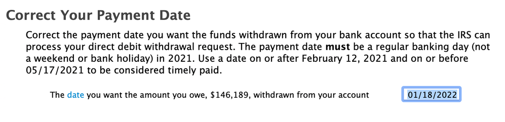 Correct your payment date