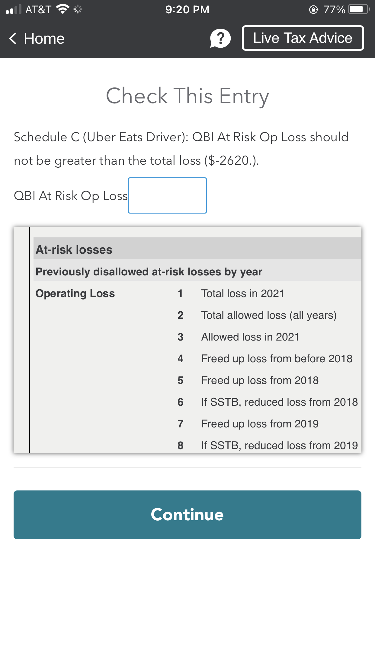 QBI At Risk Op Loss?
