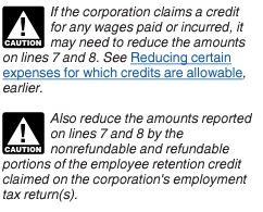 Instructions 1120S pg16 - line 8 salaries & wages