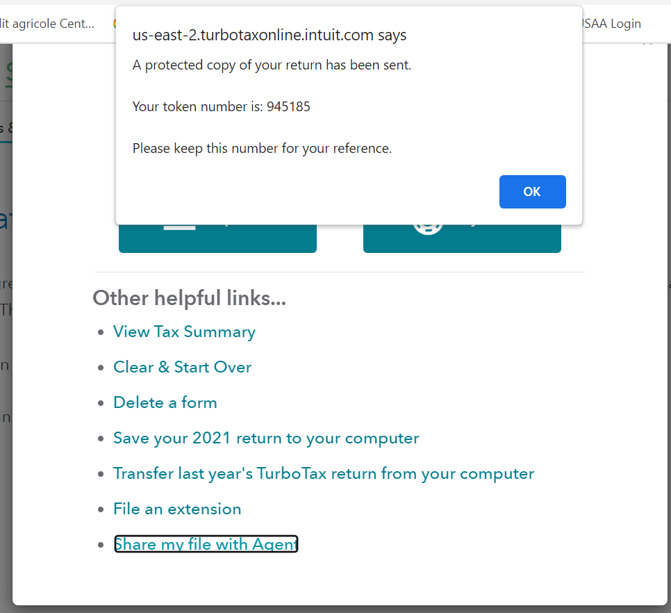 Screenshot Turbotax token number for troubleshooting depreciation problem.png