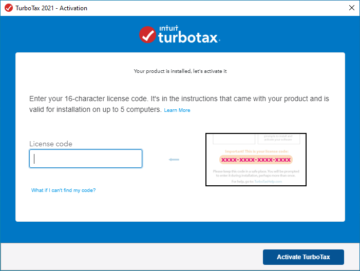 TurboTax 2020 - Activation
