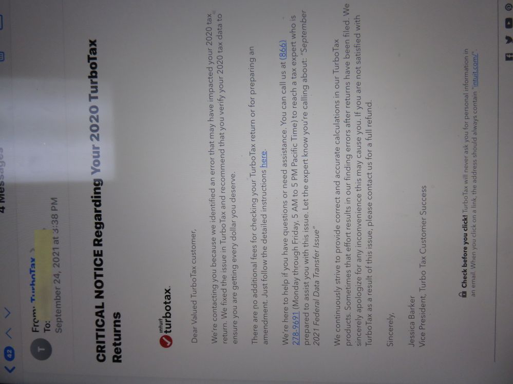 Scam turbo notice