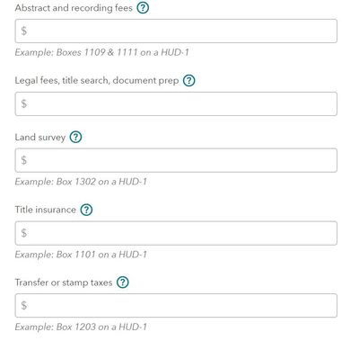 TurboTax prompt using HUD-1