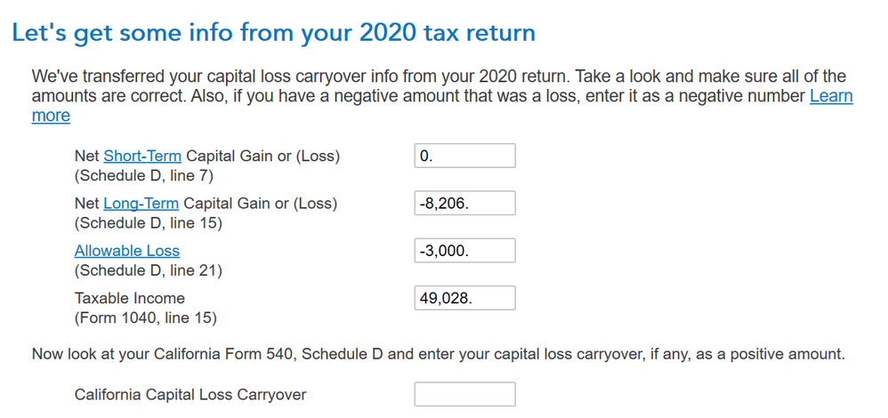 2021 Turbotax Capital Loss Carryover Question.PNG