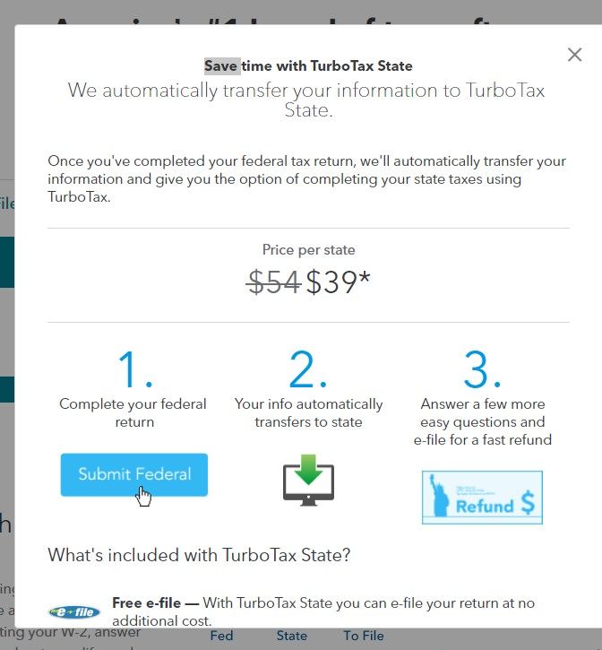 Solved Why is it mkaing me pay 39 ot file my state taxes? I've been