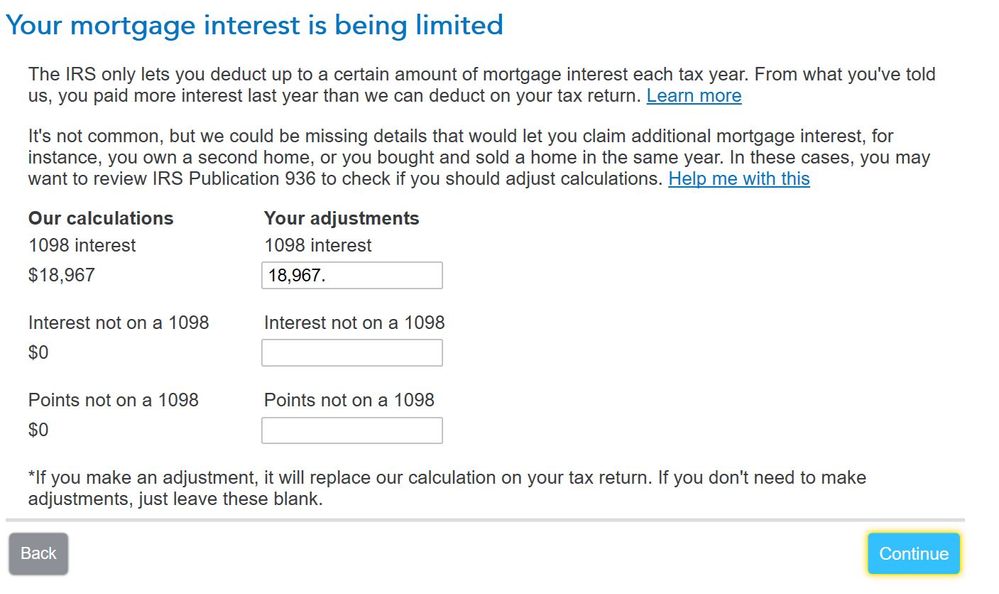 mortgage interest adjustment