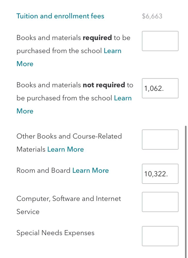 Solved: Tuition and fees not entered on 1098-T- not clear on what 
