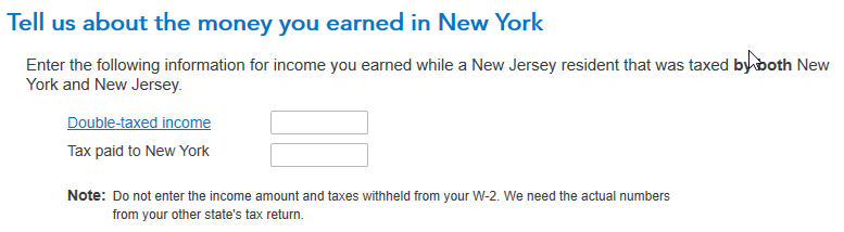 NY non-resident IT-203 form, NJ resident & NJ-COJ calc