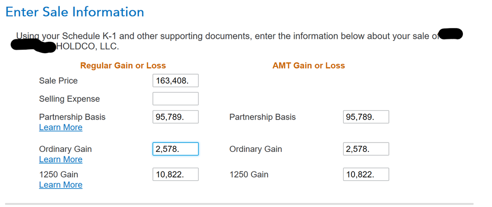 This is what I have entered into turbotax