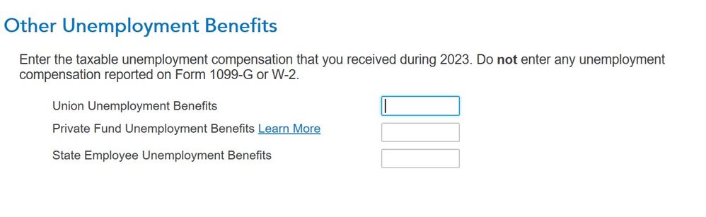 Page 3 if you select you received other uncommon unemployment benefits.