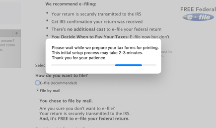 When I try to print Tax form