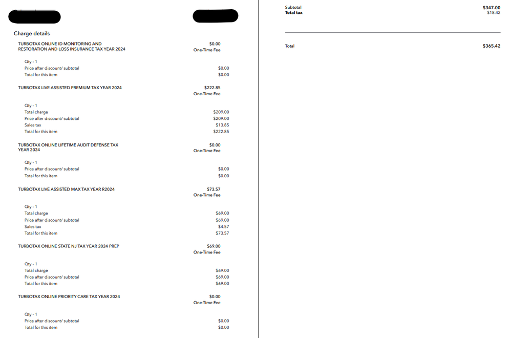 When I click "view order", the $40 fee is left off and the total is changed