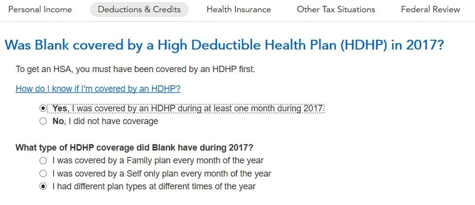 Were you covered by an HDHP in 2017?