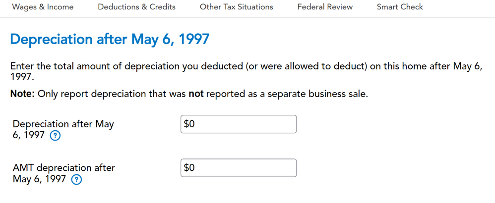 Depreciation after May 6 1997