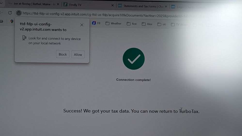 Pick "Allow" to import