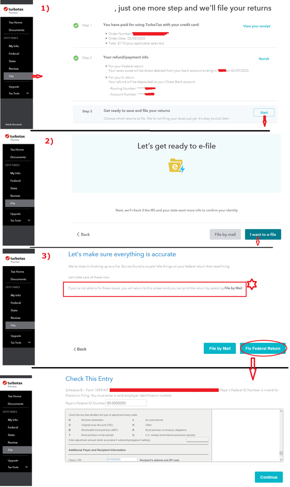 Unable to e-File. Asks for FEIN for foreign bank
