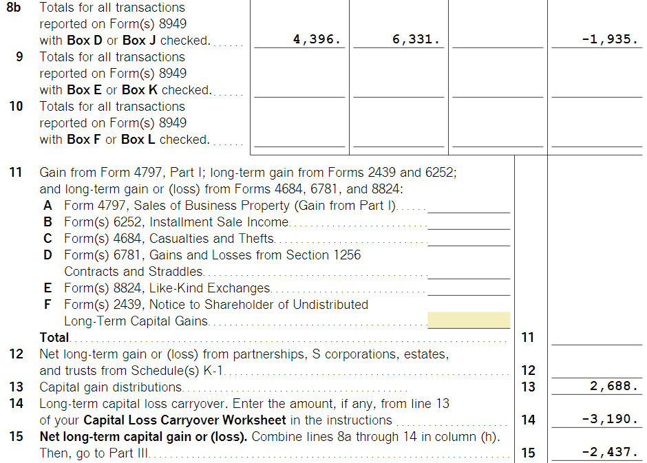 schedule D (2025) part II