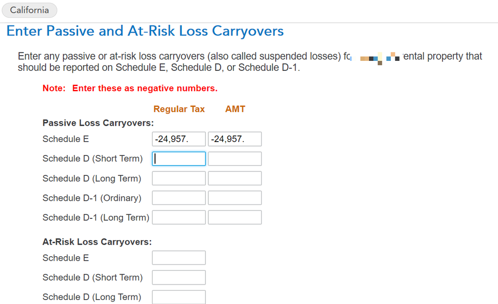 passive loss carryover townhouse