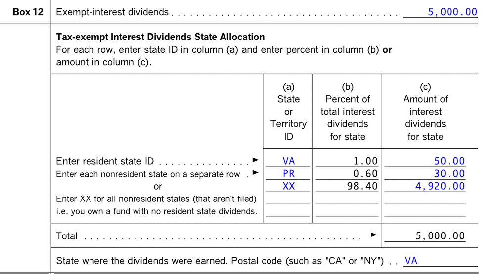 error - will show all VA exempt