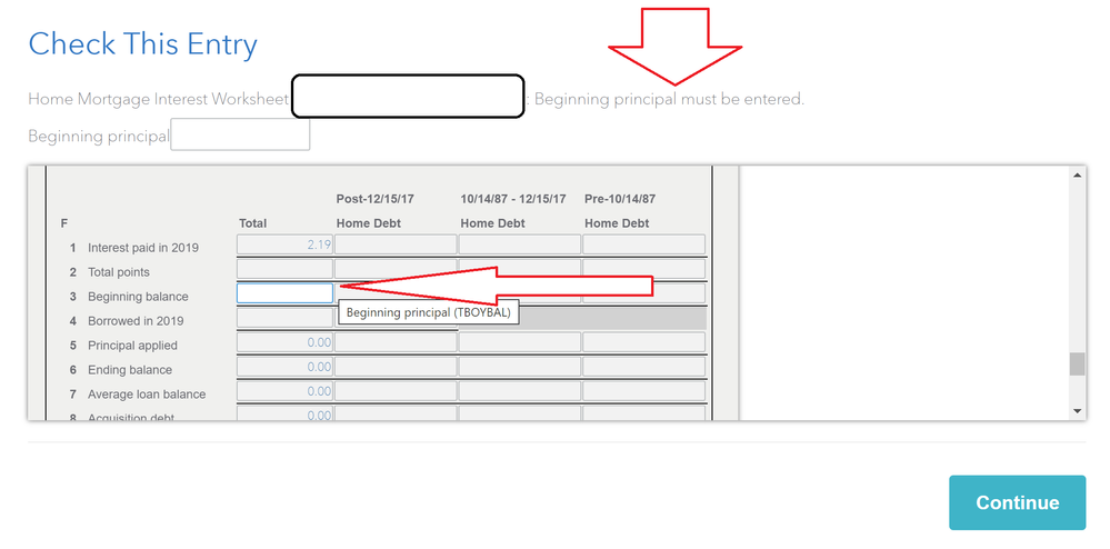 The validation error