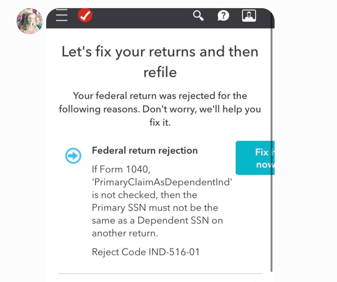 How do we correct the return where the &ldquo;Primary Claim As Dependent 