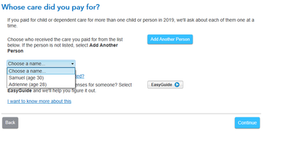 Turbo Tax Dependent Care Deduction Drop Down.PNG