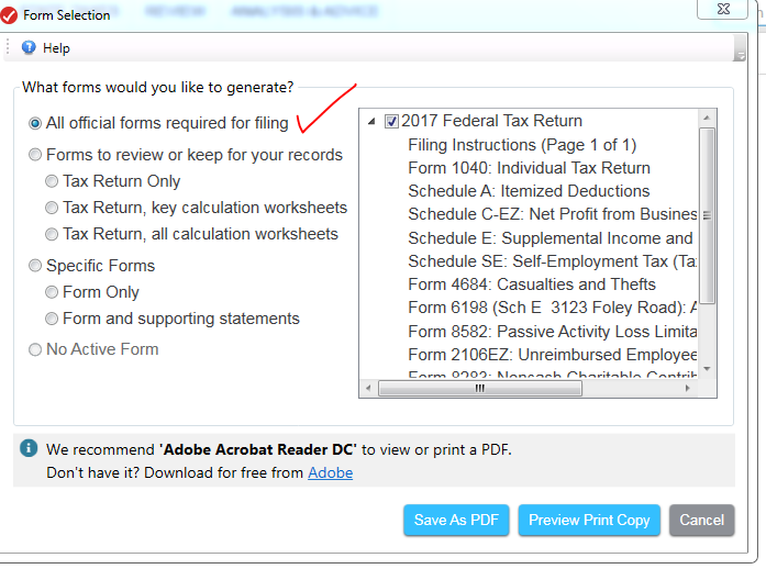 Printed Summary Form From Turbotax Home And Busine